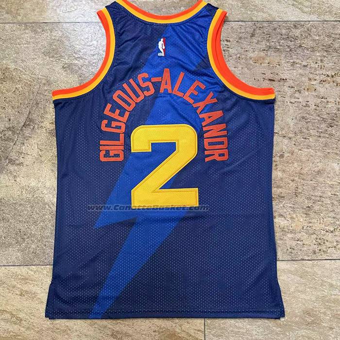 Maglia Oklahoma City Thunder Shai Gilgeous Alexander No 2 Special Blu